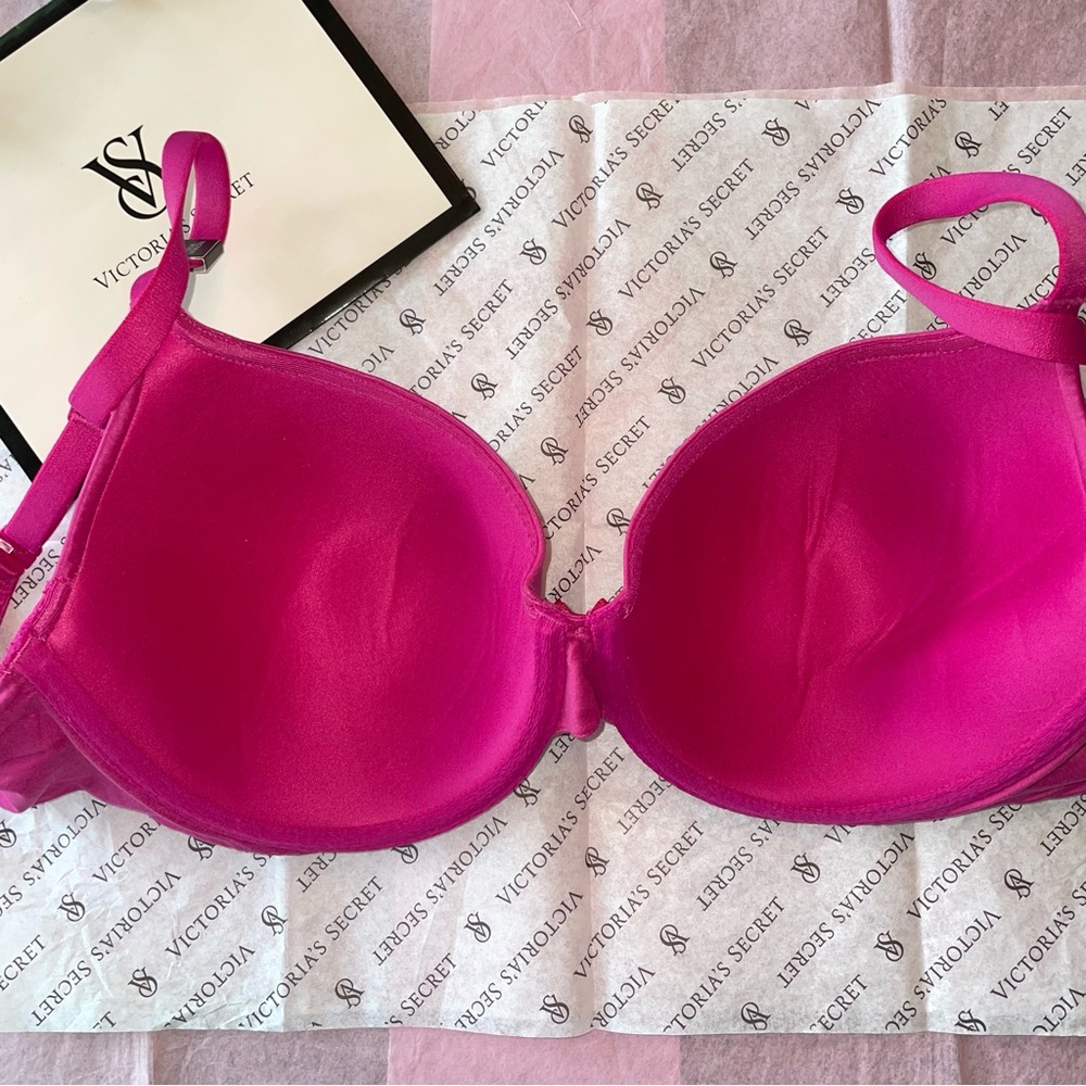 Victoria's Secret Body by Victoria Lined Perfect Coverage Bra Fuchsia Size 36D - Picture 5 of 12
